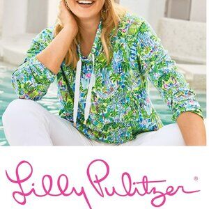 Lilly Pulitzer Jax Long Sleeve Pullover Sprout Green “Lilly On Holiday” ~ Small